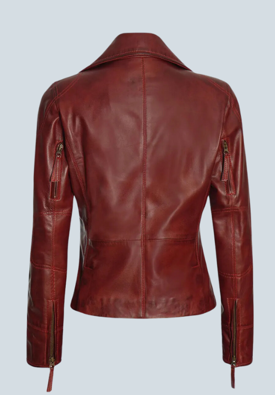 Dorsey Red Double Rider Biker Leather Jacket