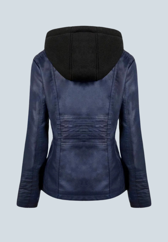 Alvin York Blue Hooded Leather Jacket