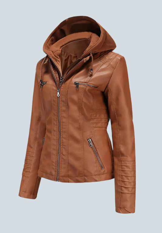 Alvin York Brown Hooded Leather Jacket