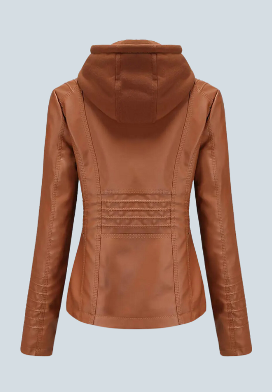 Alvin York Brown Hooded Leather Jacket