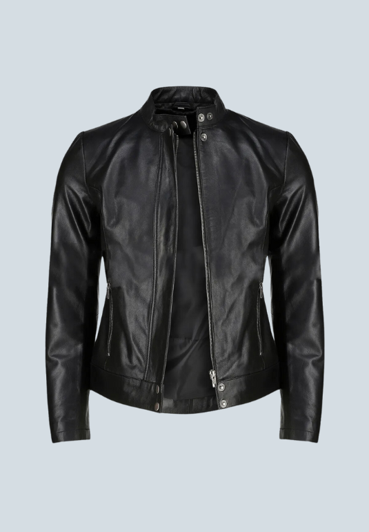 Andre Black Biker Leather Jacket