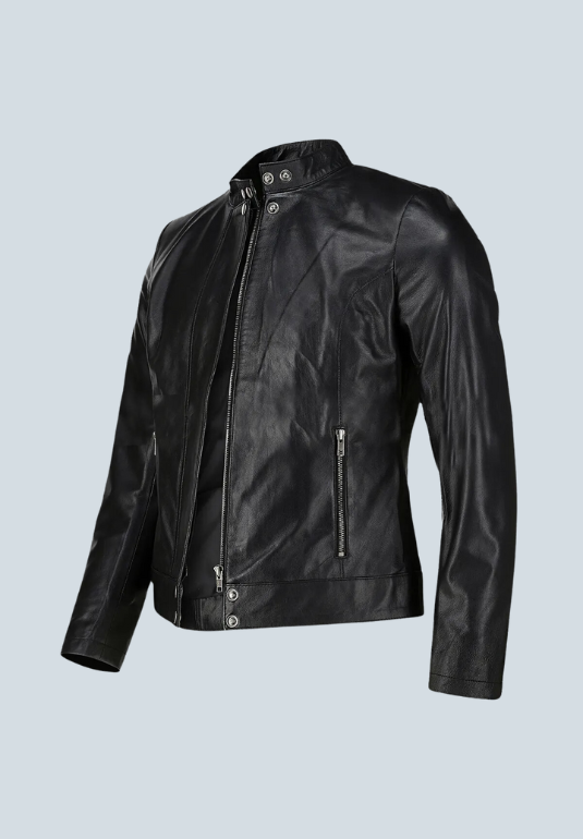 Andre Black Biker Leather Jacket