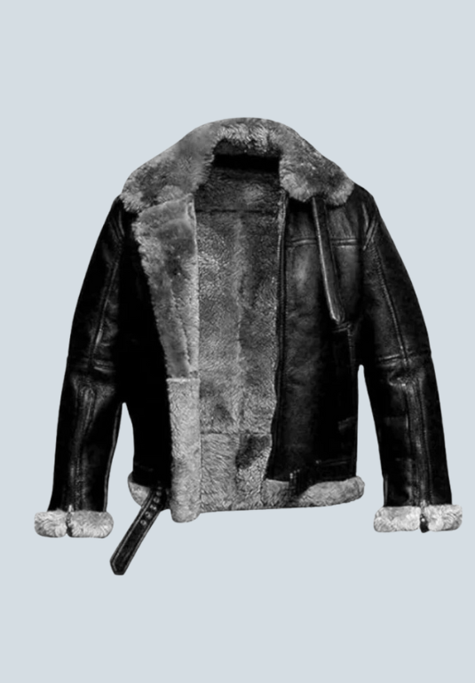 Humphrey B3 Aviator Black Leather Bomber Jacket