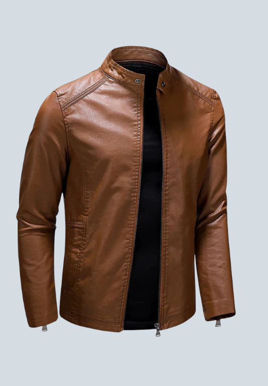 Barolo Brown Biker Leather Jacket