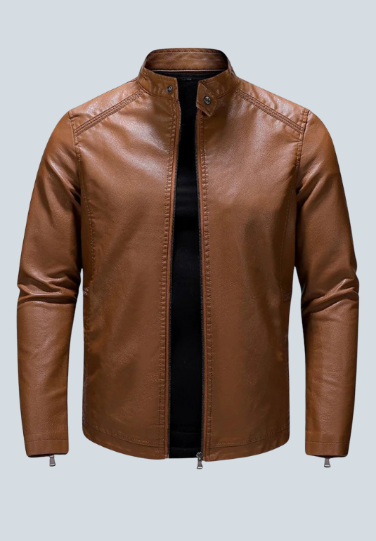 Barolo Brown Biker Leather Jacket