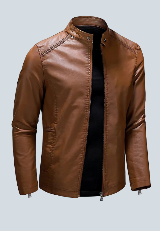 Barolo Brown Biker Leather Jacket