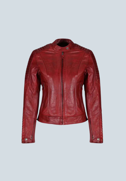 Brenda B3 Red Biker Leather Jacket