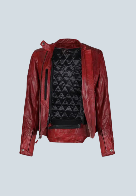 Brenda B3 Red Biker Leather Jacket