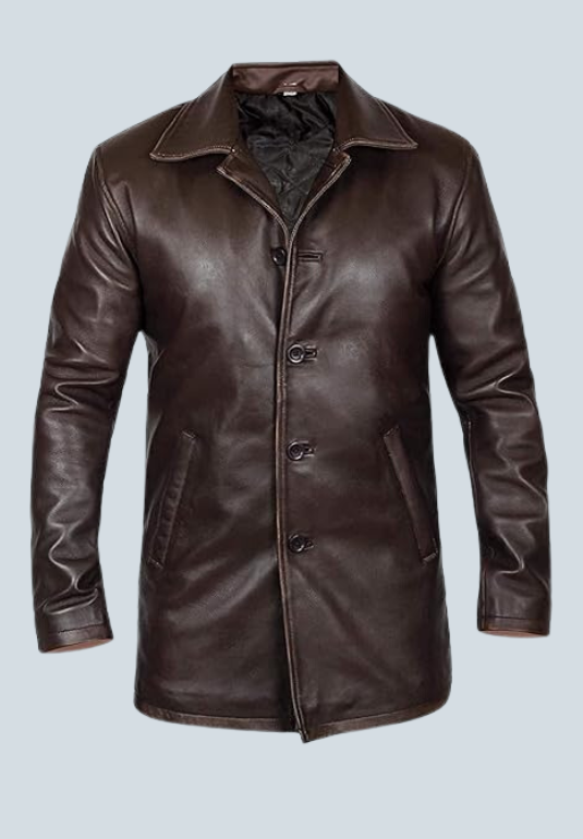 Brian Brown Long Leather Coat