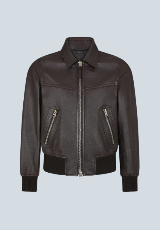 Craze G-1 Brown Leather Bomber Jacket