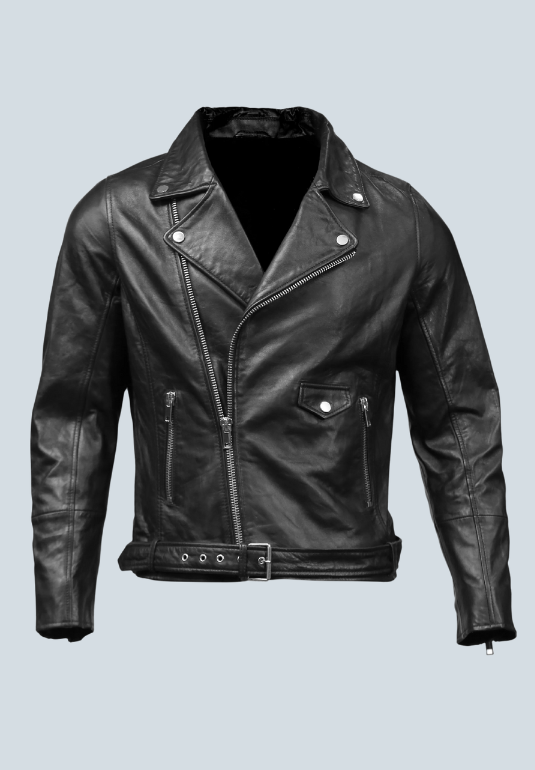 David Black Leather Biker Jacket