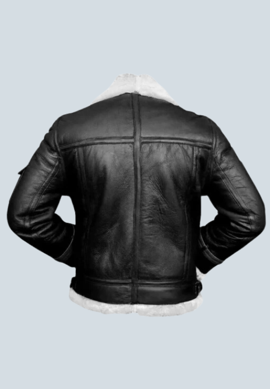 Dwight Black Aviator Shearling Bomber Leather Jacket