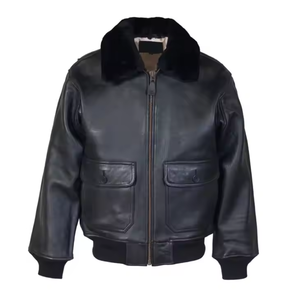 Dwight G-1 Black Flight Leather Bomber Jacket