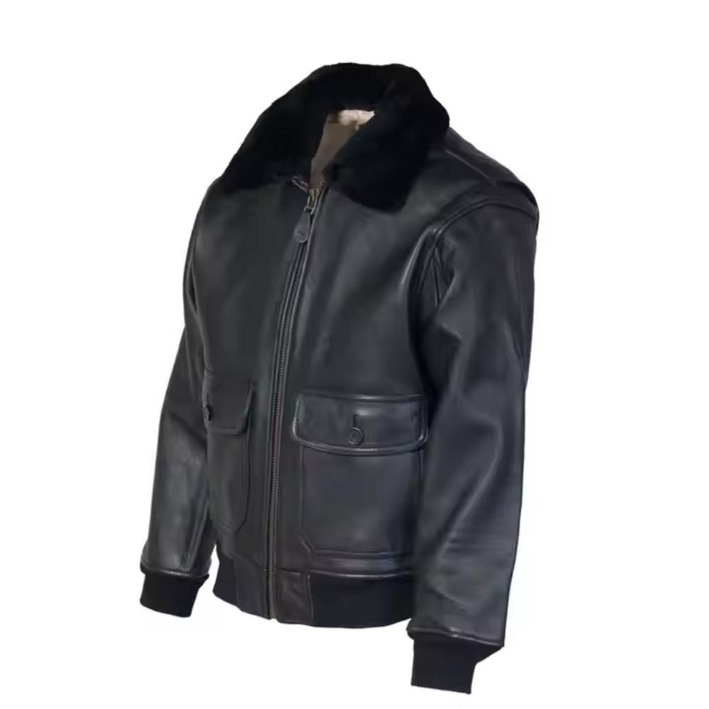 Dwight G-1 Black Flight Leather Bomber Jacket