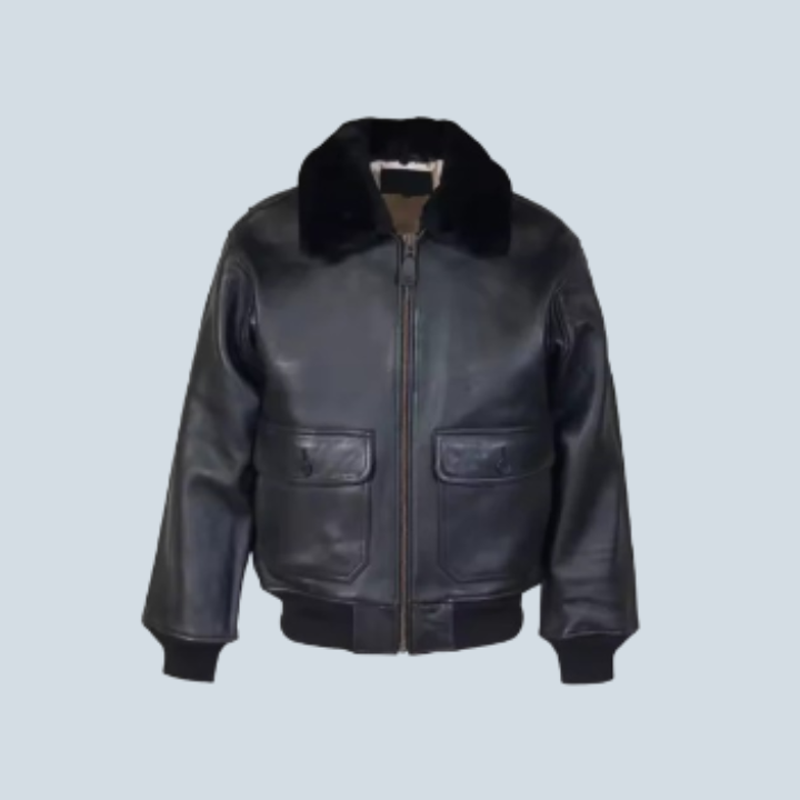 Dwight G-1 Black Flight Leather Bomber Jacket