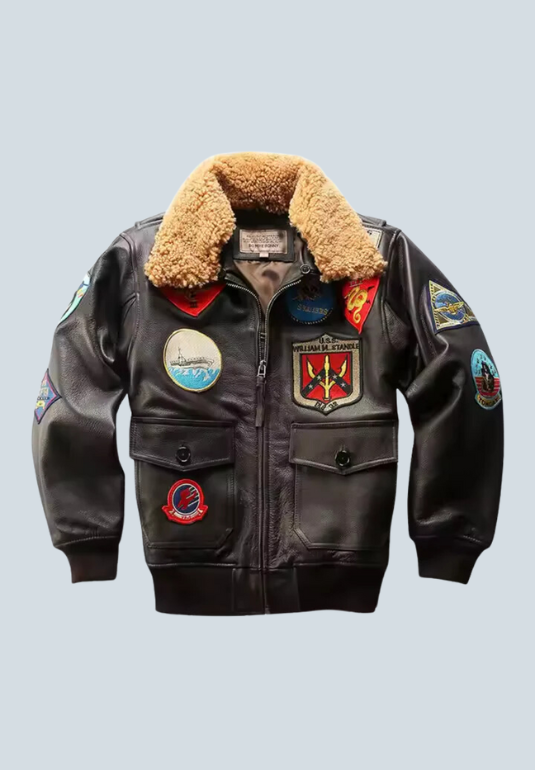 George Brown Leather Bomber Jacket