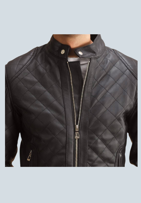 Henry Quilted Black Leather Jacket