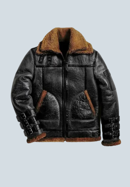 Honorary B3 Aviator Black Leather Bomber Jacket