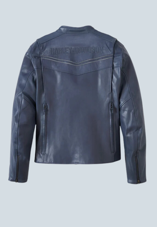 Honorary Capitol Triple Vent Blue Leather Jacket
