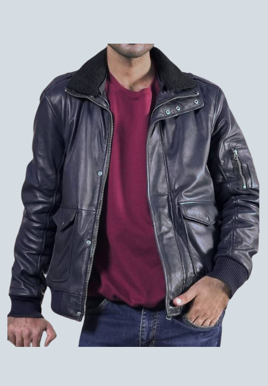 John Cafe Racer Black Biker Leather Jacket