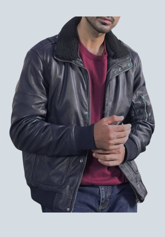 John Cafe Racer Black Biker Leather Jacket