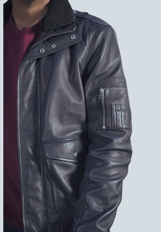 John Cafe Racer Black Biker Leather Jacket