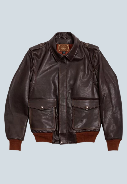 Johnny Cash A-2 Flight Brown Leather Bomber Jacket