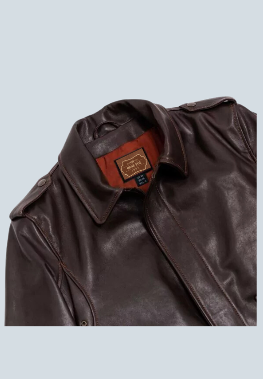 Johnny Cash A-2 Flight Brown Leather Bomber Jacket