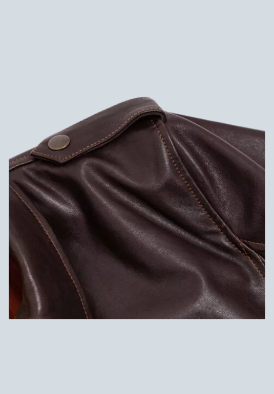 Johnny Cash A-2 Flight Brown Leather Bomber Jacket