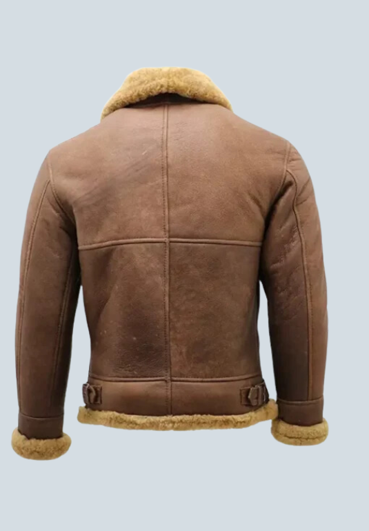 Kennedy B3 Shearling Flying Aviator Brown Leather Bomber Jacket