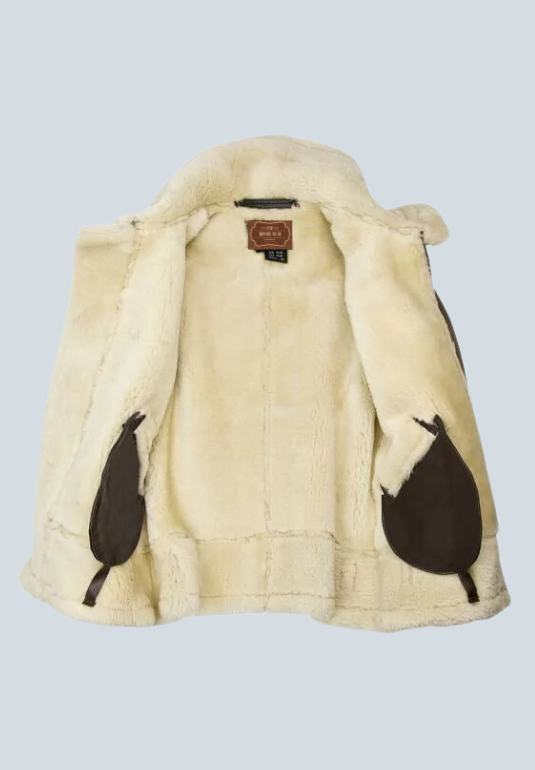 Laura B3 Leather Bomber Jacket With Fur