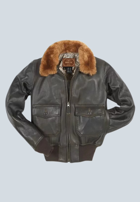Mary E Fur Collar Leather Bomber Jacket