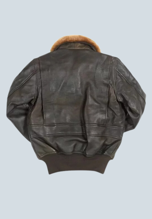 Mary E Fur Collar Leather Bomber Jacket