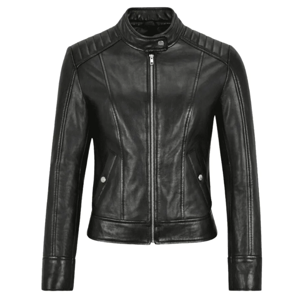 Meadow Black Leather Biker Jacket