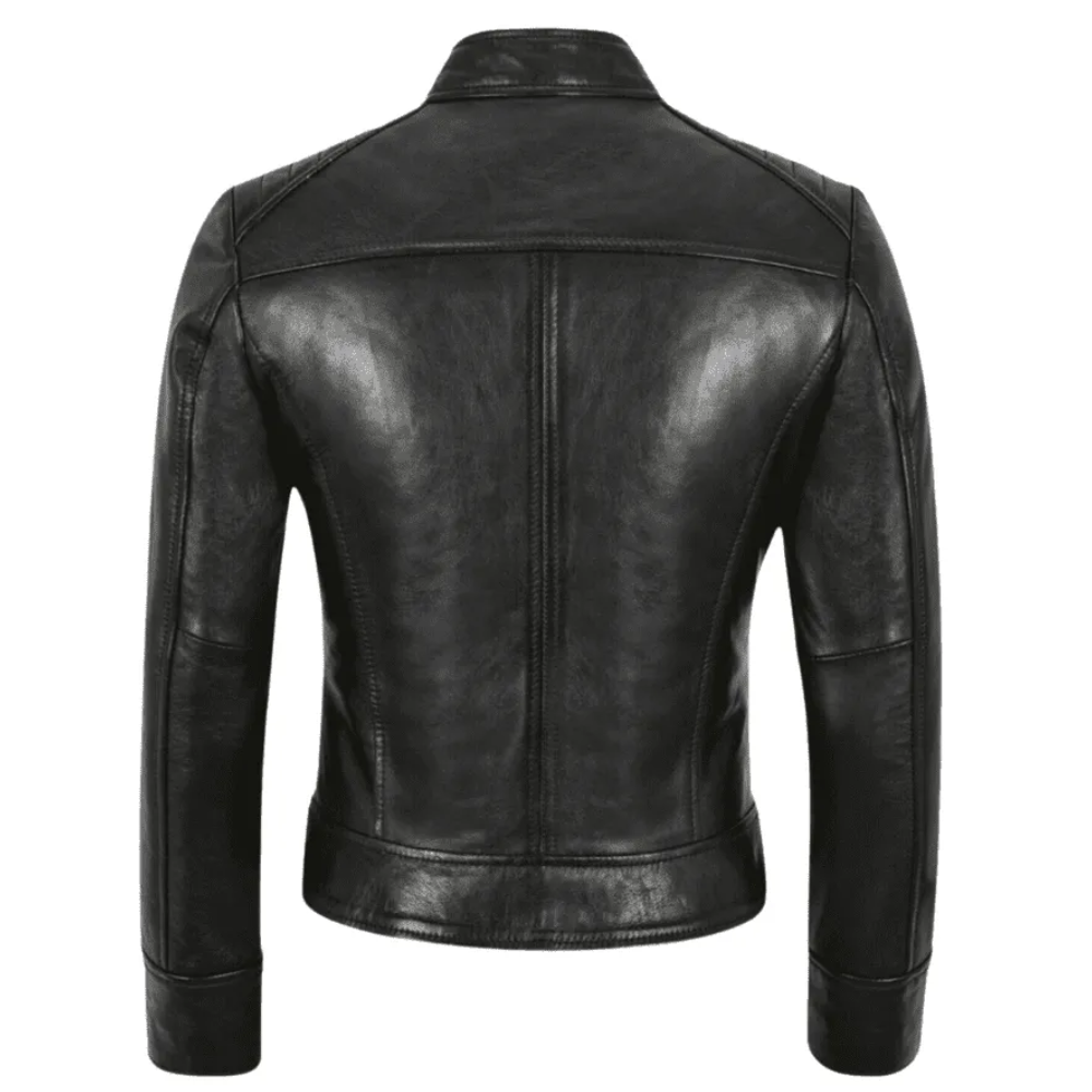Meadow Black Leather Biker Jacket