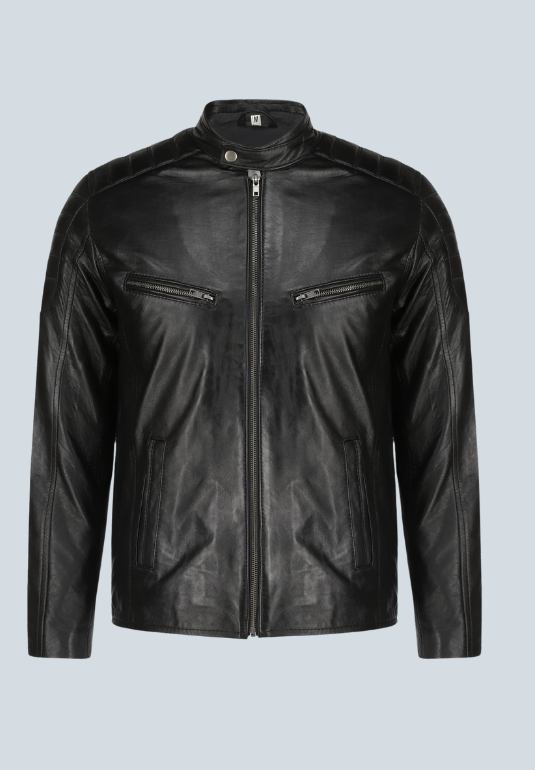 Michael Black Biker Leather Jacket