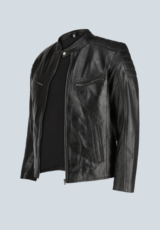 Michael Black Biker Leather Jacket