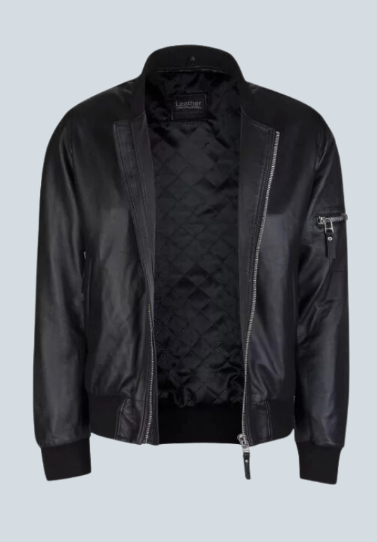 Morgan B3 Aviator Black Leather Bomber Jacket