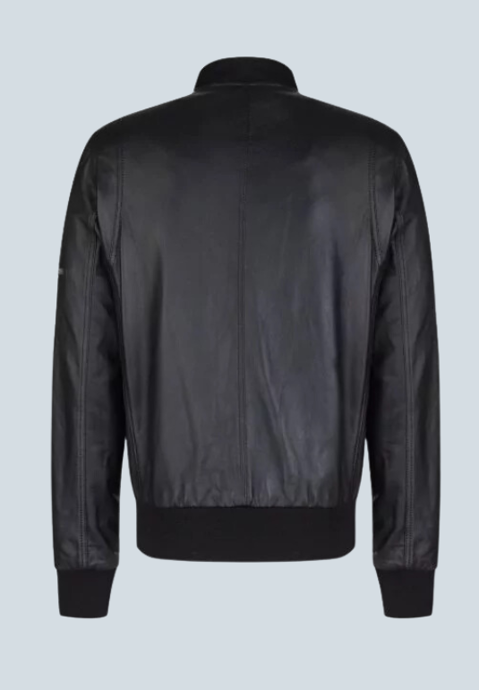 Morgan B3 Aviator Black Leather Bomber Jacket