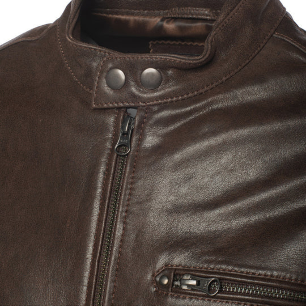 Murphy Brown Café Racer Leather Jacket