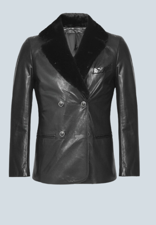 Noah Shearling Black Leather Coat