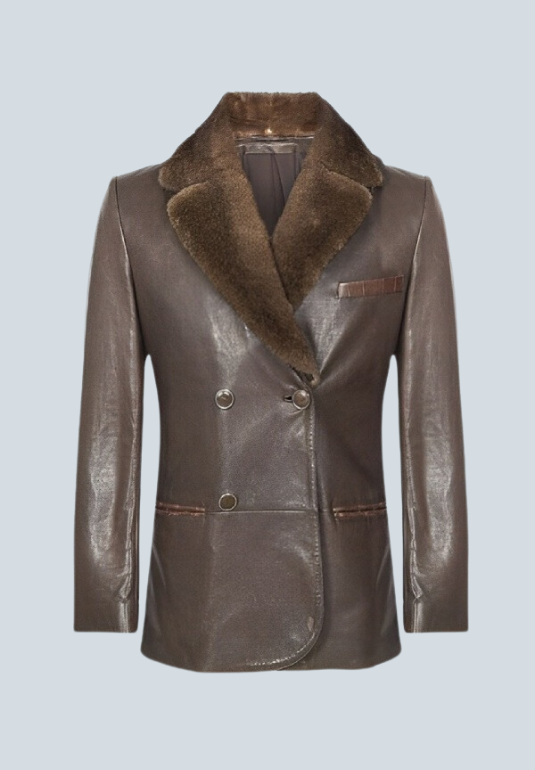 Noah Shearling Brown Leather Coat
