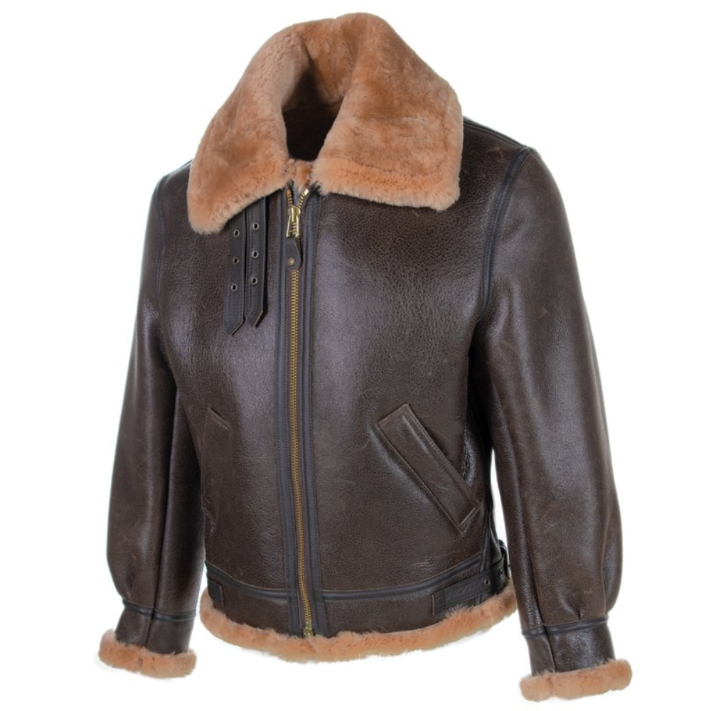 Norman B3 Brown Leather Bomber Jacket