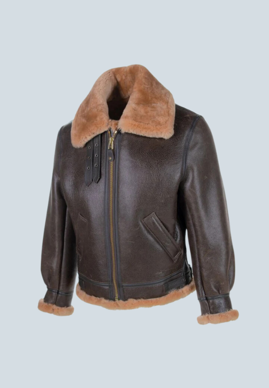 Norman B3 Brown Leather Bomber Jacket