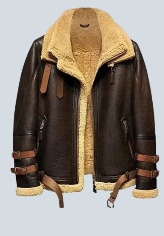 Overlord B3 Flight Shearling Aviator Leather Bomber Jacket