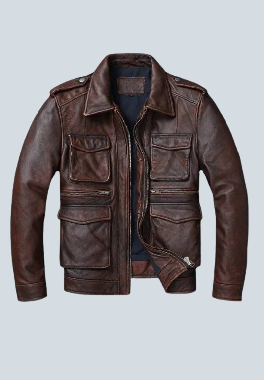 Robert Duvall Brown Leather Jacket