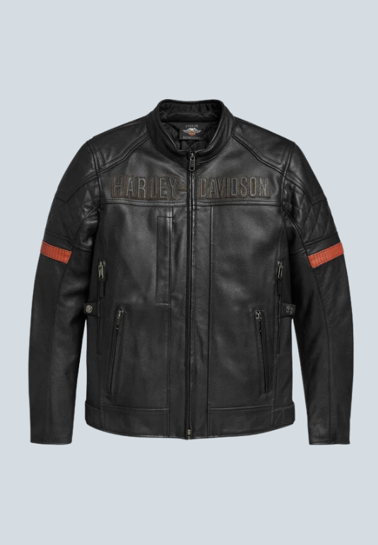 Vanocker Waterproof H-D Triple Vent System Leather Jacket