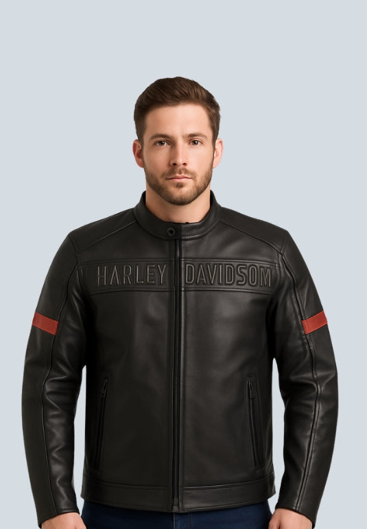 Vanocker Waterproof H-D Triple Vent System Leather Jacket